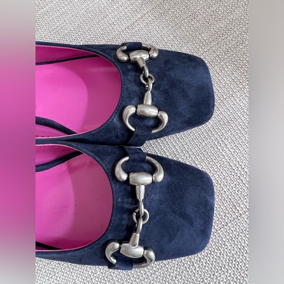 FERCA 81 Made In Italy Suede Sling Back Heels With Metal Horsebit - Picture 6 of 16